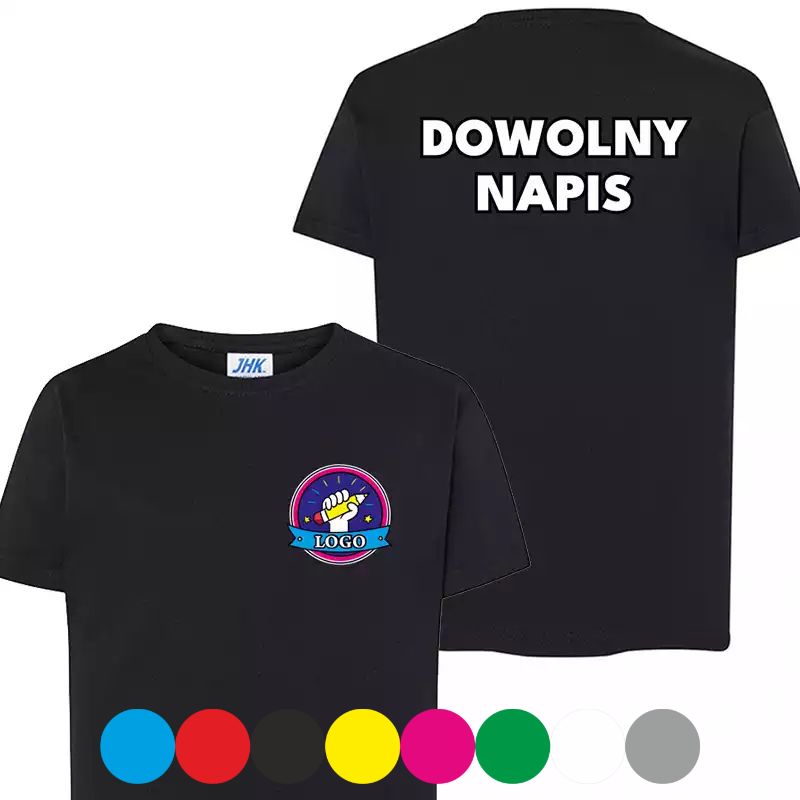 koszulka z własnym nadrukiem logo na piersi koszulka reklamowa dla firm