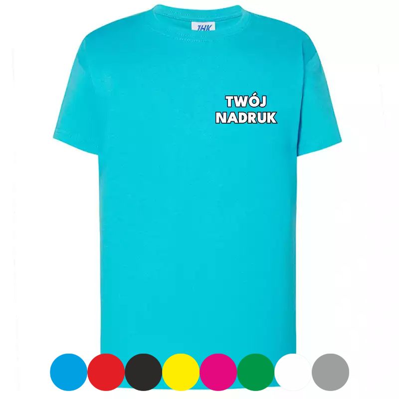 koszulka z własnym nadrukiem logo na piersi koszulka reklamowa dla firm