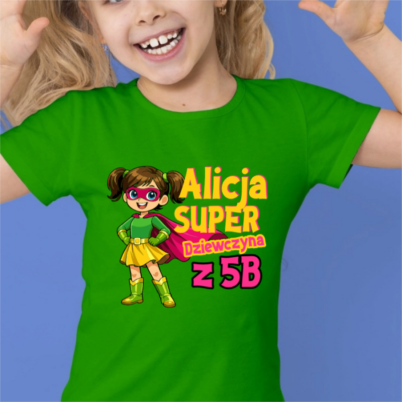 koszulka z imieniem dla dzieci do szkoły przedszkola różne kolory (kopia)