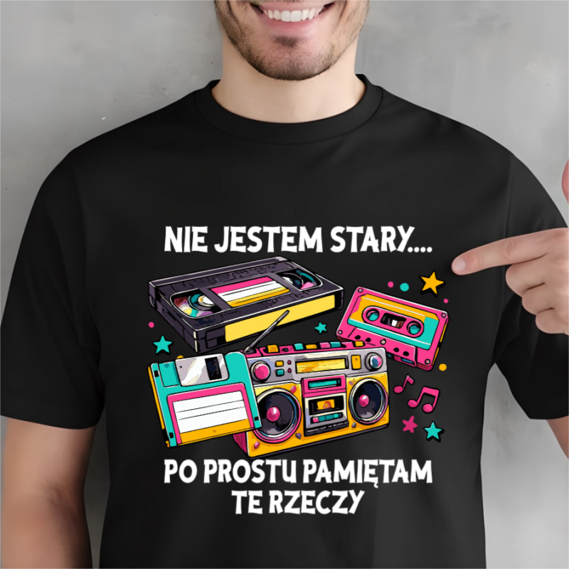 koszulka urodzinowa retro dowolny tekst fajna na 40 urodziny
