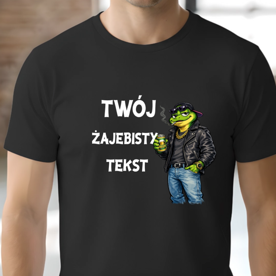 koszulka z własnym tekstem dla faceta Żajebisty ropuch prezent na dzień mężczyzny