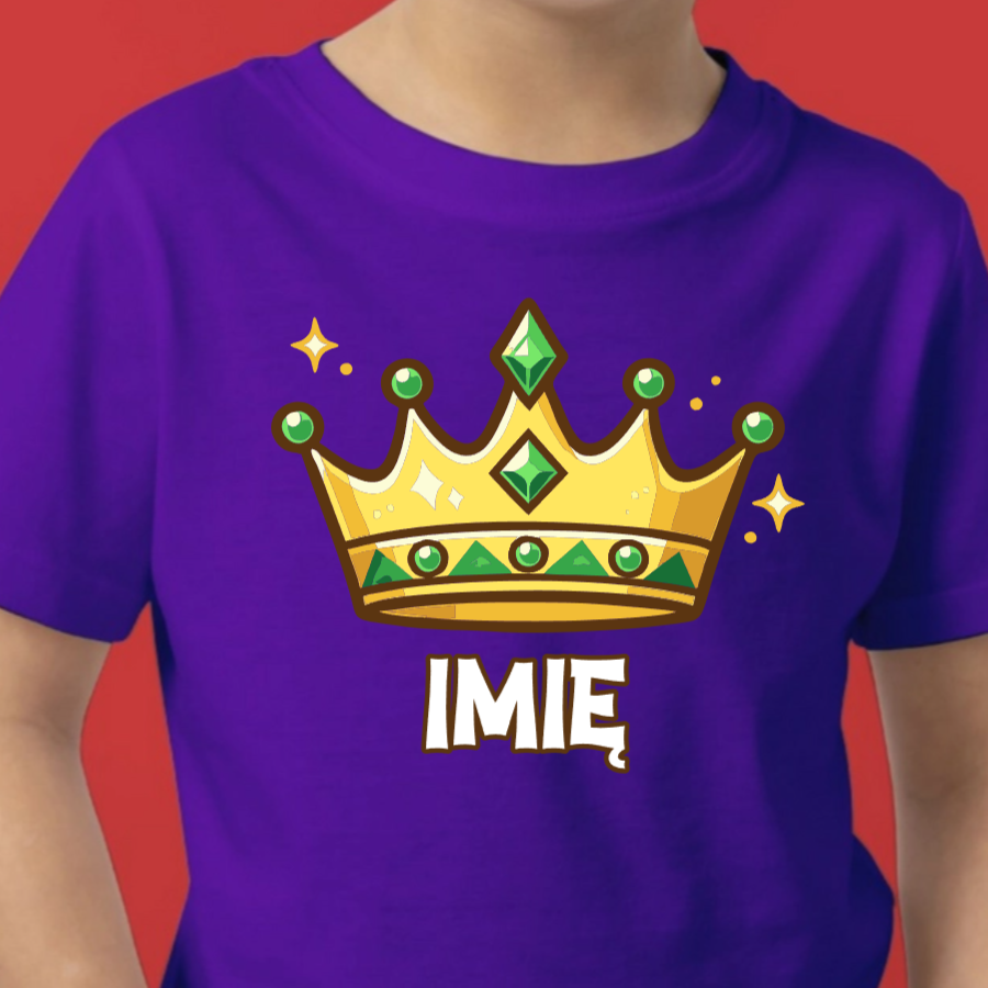 koszulka na prezent dla chłopca z imieniem i koroną