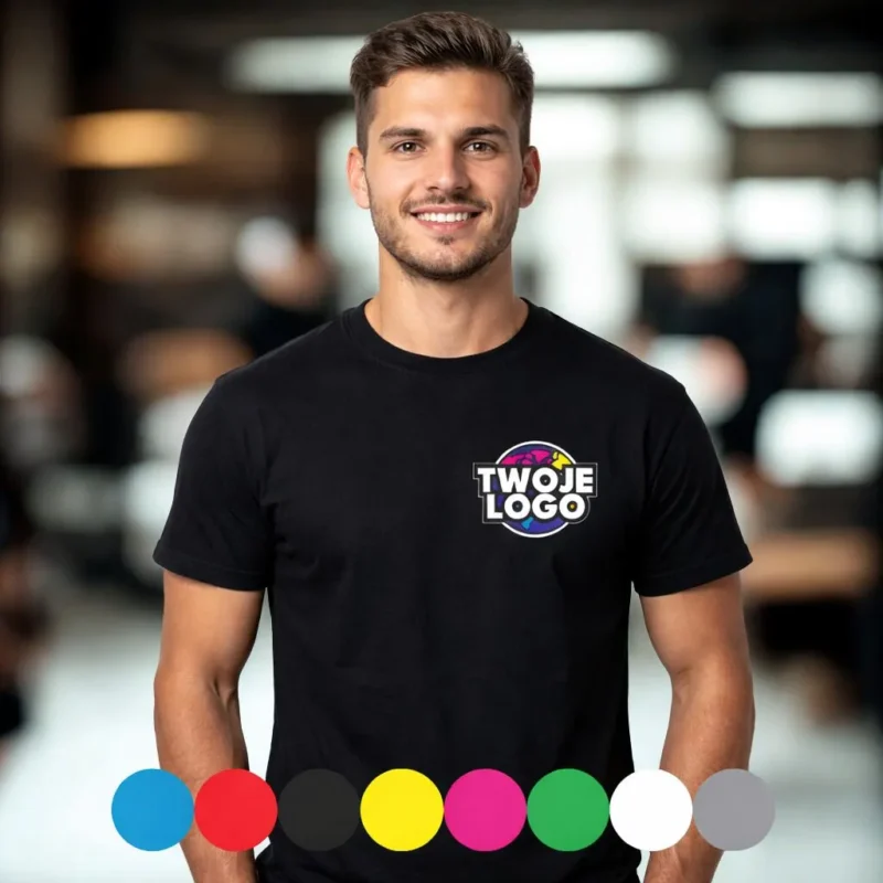 jhk 150g/m² koszulka unisex + nadruk na piersi różne kolory